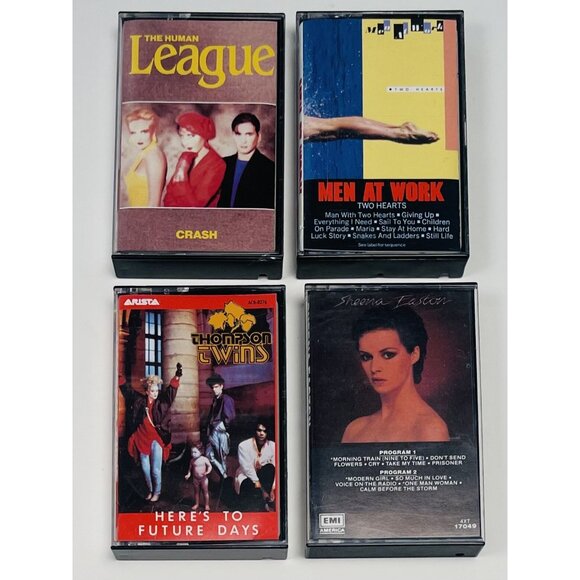1980s Pop Rock CASSETTE Lot 4 - Human League Men At Work Thompson Twins Sheena - Picture 1 of 5